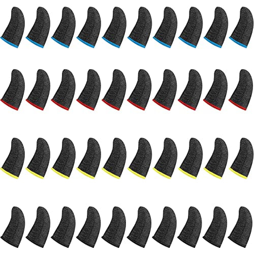 40 Pieces Gaming Finger Sleeve for Thumb Sleeves Mobile Gaming Finger Protector(Multiple Colors)