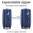 thumbnail image 7 of 4 Piece Luggage Set, Expandable Lightweight Suitcase Set with 360° Double Spinner Wheels Integrated TSA Lock, Blue (14/20/24/28), 7 of 7