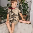 thumbnail image 4 of Fotbe Vintage Rose Botanical Art Pijama Estampada de 2 Piezas para Niños – Ropa de Dormir de Manga Corta Cómoda para Niños y Niñas, Camiseta y Shorts de Algodón-Medium, 4 of 6