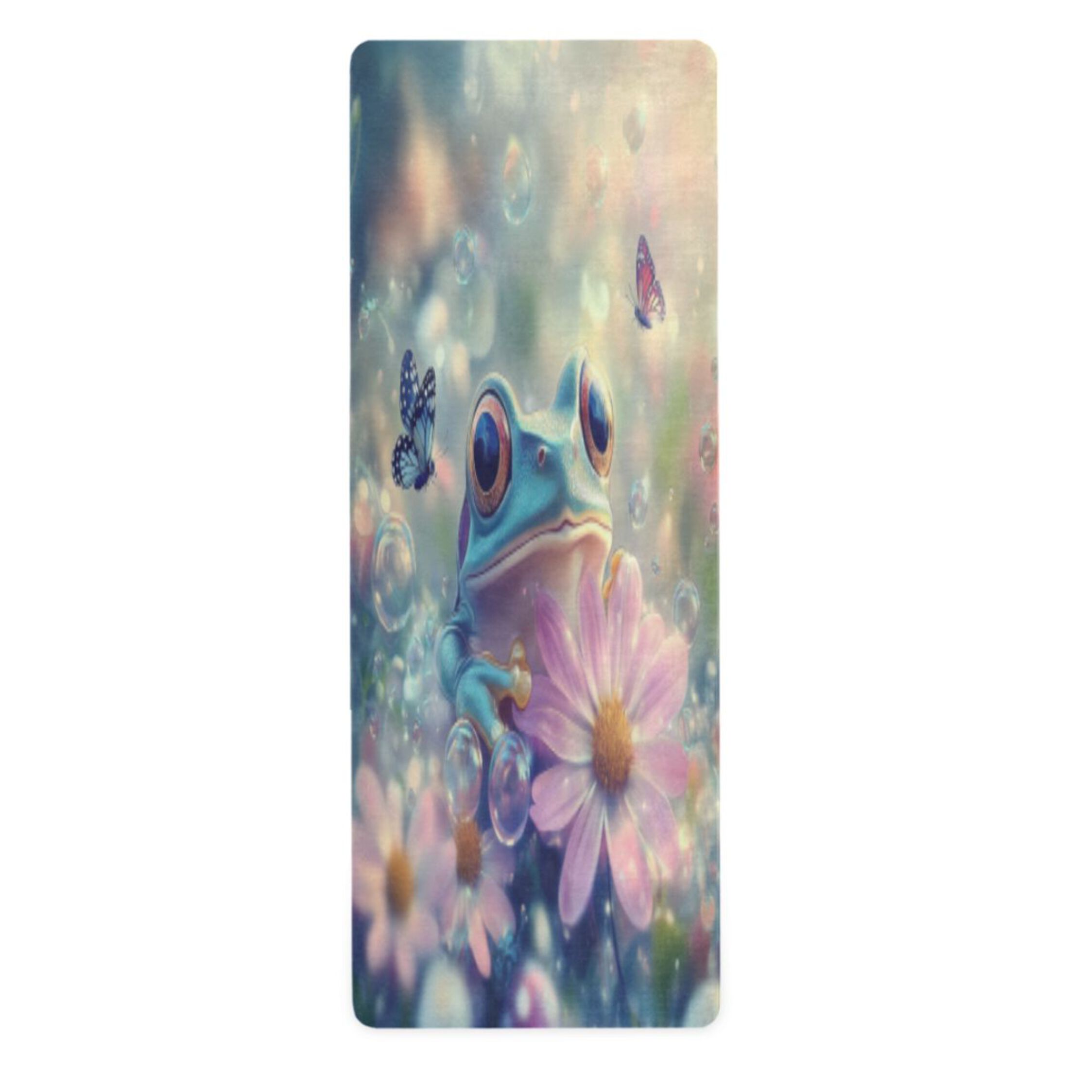 BZSMCE Yoga Mat Women Fitness Mat Frog & Flower Pattern
