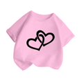 thumbnail image 3 of WEAIXIMIUNG T-Shirts pour Ados Tendance Fille Enfant Mignonne Graphique Col Rond Manches Courtes Tee Été Décontracté T-Shirt 130, 3 of 6