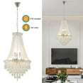 thumbnail image 3 of Modern Luxurious Crystal Empire Chandelier, 9-Light Raindrop Pendant Ceiling Light Fixture for Hallway Foyer Dining Room Living Room D19.68'' x H34.64'' Gold/Silver, 3 of 9