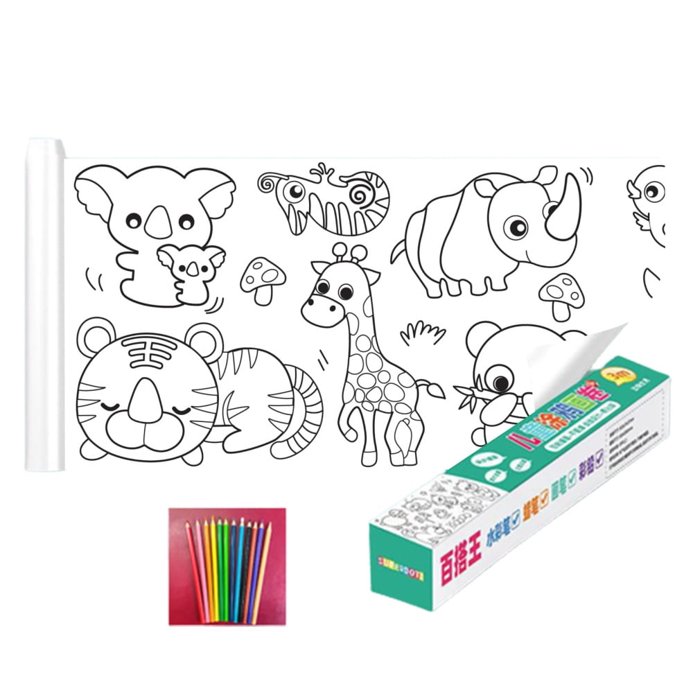 Drawing Roll for Kids Children's with 12 Colored Pencils Coloring