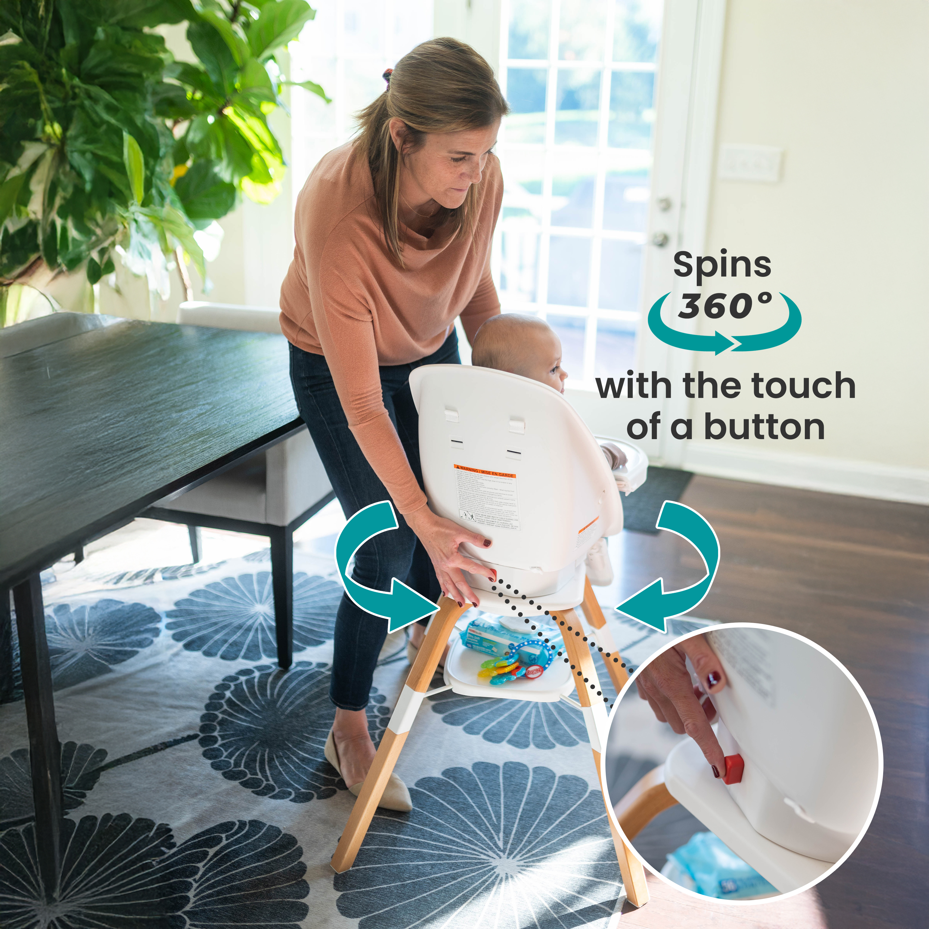 TruBliss® 2-in-1 Turn-A-Tot High Chair, Grey Taupe - 6 months to 6 years
