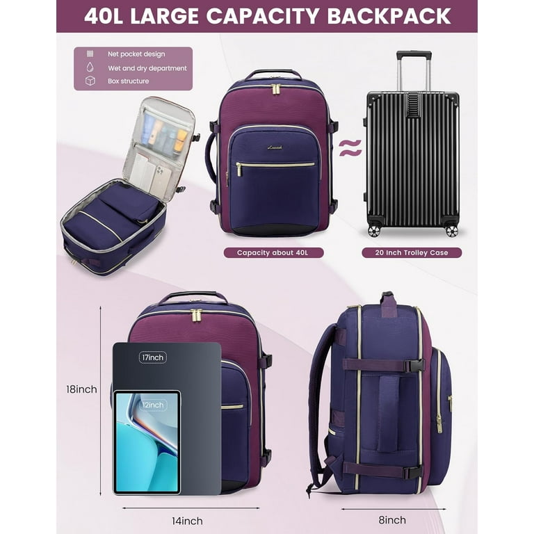 LOVEVOOK Large Travel Backpack for Women & Men, 40L Carry on  display picture 1