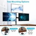 thumbnail image 6 of HOMOUNT Triple Monitor Stand, for 13-32 Inch Screens, Height Adjustable Monitor Desk Mount, Stacked Monitors Arm for 3 Monitors, up to 17.6lbs, 6 of 9