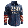 thumbnail image 3 of BUWTTED Mens Shirts Long Sleeve Button Down Summer USA Freedom 250th Anniversary Beach Casual Festive Graphic Navy Shirt XXL, 3 of 4