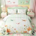 thumbnail image 2 of Manfei Kawaii Butterfly Quilt King,Floral Stripe King Coverlet Set,3 Pieces,1 Bedspread and 2 Pillowcases, 2 of 7