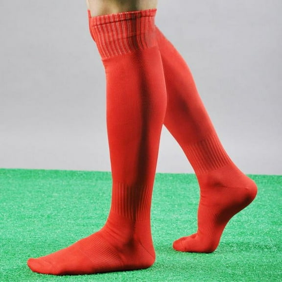 pxiakgy socks for women men sport football soccer long socks over knee high sock baseball hockey red one size