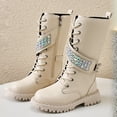 thumbnail image 2 of BOBOGOJP Girls Fashion Ankle Boots Girl Comfortable Fashion Shoes Winter Boots With Zipper Outdoor Shoes Beige for Size 3.5, 2 of 7