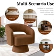 thumbnail image 2 of ClinQ Oversized Swivel Barrel Accent Chair Set of 1, 360 Degree Teddy Upholstered Round Chair for Living Room and Bedroom, Orange, 2 of 8
