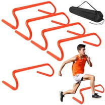 Jiaroutk 6" Speed Training Hurdles W/ Hand Strap,5 Pcs Detachable Durable Hurdle for Soccer, Football, and Track Drills(Orange）