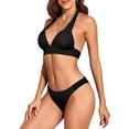 thumbnail image 3 of Hilor Women's Two Piece Swimsuits Sexy Triangle Bikini Set Halter Push Up Bathing Suits, 3 of 7