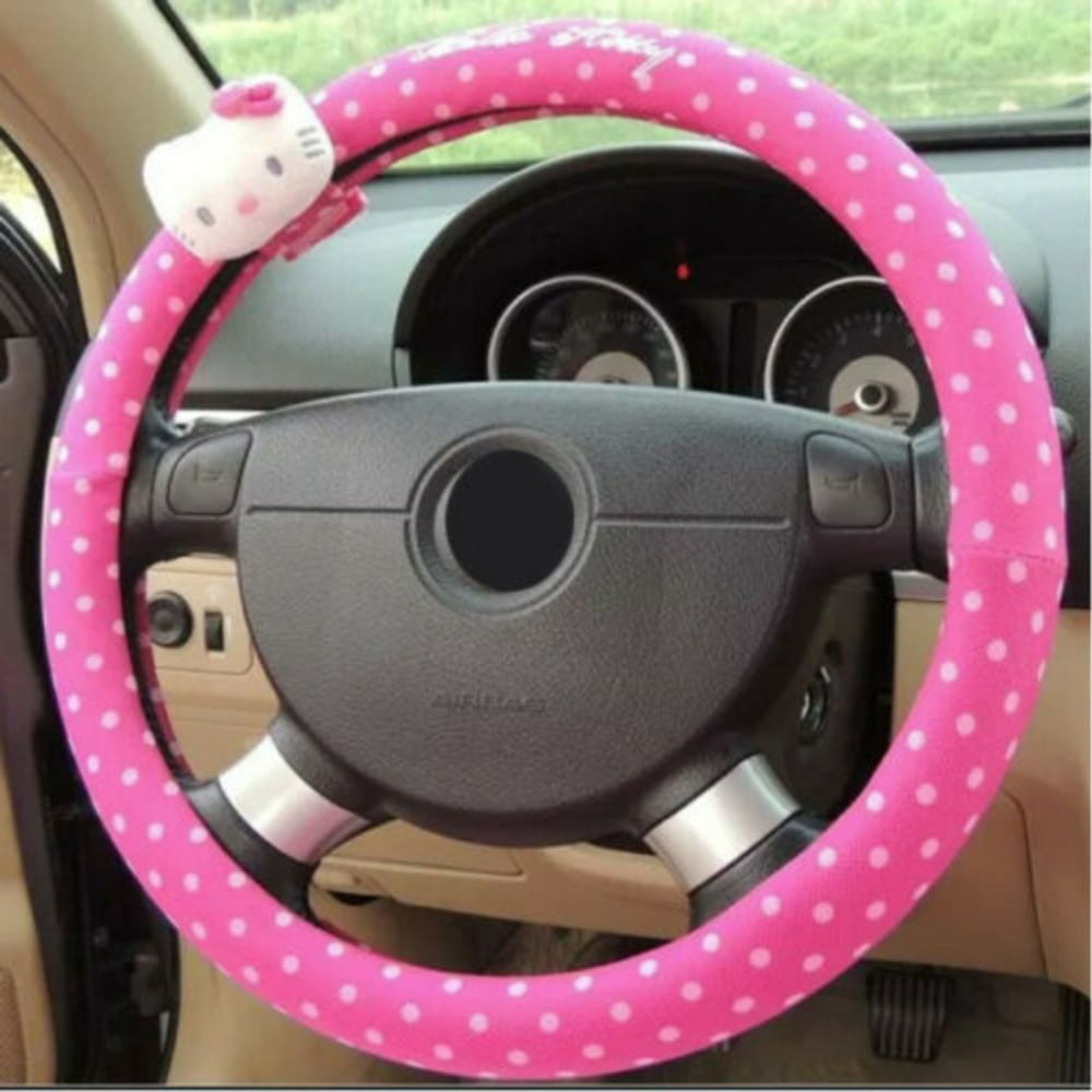 New Sanrio Hello Kitty Hot Pink Car Truck Van SUV Steering Wheel Cover