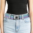 thumbnail image 5 of Buckle-Down Belt, Seatbelt Buckle Belt, Ombre Blue Green Purple, 30 to 44 Inches, 5 of 9