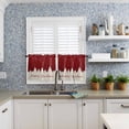 thumbnail image 6 of Merry Christmas Kitchen Curtains and Valances Set, Xmas Tree Forest Snowflake Red Rod Pocket Window Valance 18 Inch Window Curtain Panels for Living Room Bedroom Laundry, 27.5x24in, 3 Pieces, 6 of 7
