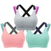 Harence Womens Medium Support Strappy Sports Bra Wireless Bras Size S-XL,3-Pack