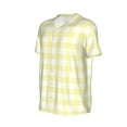 thumbnail image 6 of Fotbe Lemon Yellow Checkboard Baseball Jersey Shirt for Men and Women, Casual Short Sleeves Button Down T-Shirt-, 6 of 9