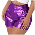 thumbnail image 2 of vigerkar Sexy Booty Shorts, Rave Pants, Casual High Waisted Stretch Short Pants for Women (Purple, M), 2 of 7