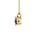 thumbnail image 3 of Clara Pucci 14K Yellow Solid Hypoallergenic Gold 2.5Ct Alexandrite Princess Cut Solitaire Designer Necklace Pendant For June, 3 of 6