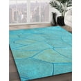 thumbnail image 3 of Ahgly Tapis d'Intérieur Lavable en Machine Carré Transitionnel Turquoise Foncé Vert, 3 Pieds Carré, 3 of 7