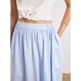 thumbnail image 3 of Womens Summer Long Skirt High Waist Pleated A-Line Casual Flowy Fairy Skirts Blue M, 3 of 8