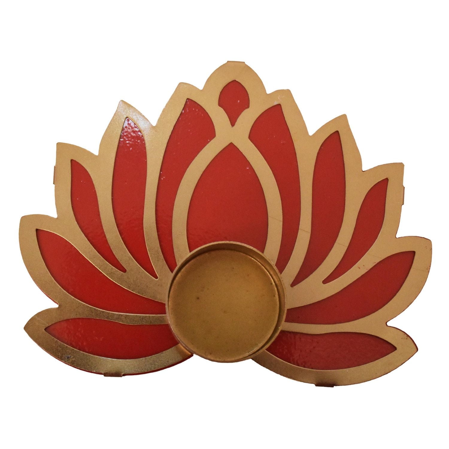 Way To Celebrate Diwali Decoration Lotus Tealight Holder Dual Tone Finish 6 inch