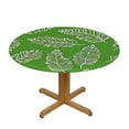 thumbnail image 3 of PIKWEEK  Spillproof Fabric Tablecloth Leaves Round Fitted Tablecloth with Elastic Lime Green and White Round Tablecloth Spill Proof Waterproof for Dinner, Outdoor, Picnic, 3 of 7