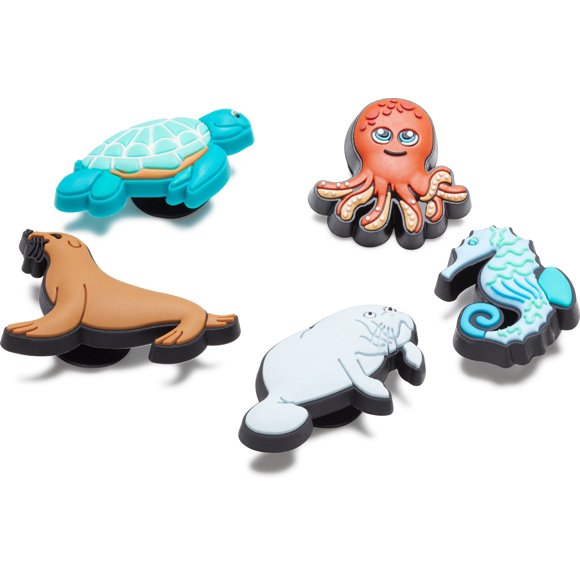 Crocs Lot de 5 Breloques pour Chaussures d'Animaux / Jibbitz, Créatures Marines, Taille Unique
