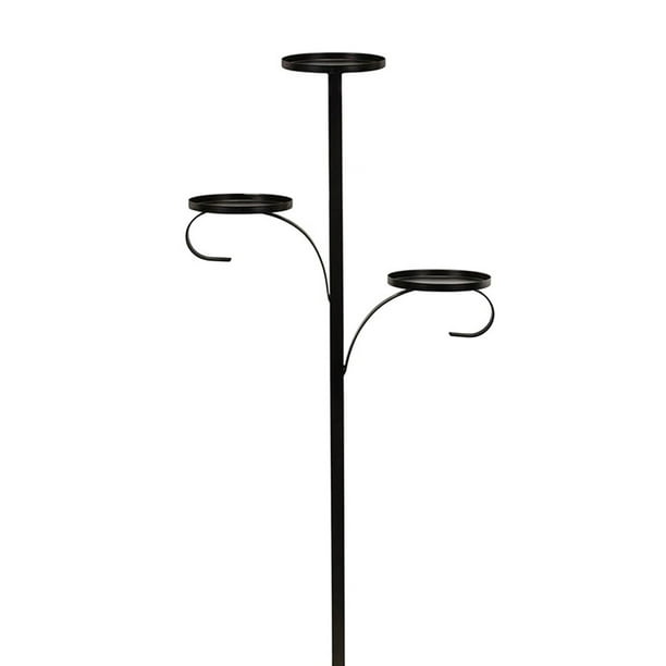 Injueey Adorno navideño negro con triple para árbol de Navidad, de metal duradero, fácil de instalar, decoración multiescena. Kits de decoración para fiestas 90cm