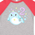 thumbnail image 4 of Inktastic Happy 2nd Birthday with Cute Narwhal Stars and Bubbles Boys or Girls Toddler T-Shirt, 4 of 5