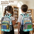 thumbnail image 3 of Xoenoiee Turtle Flower Palm Leaves Print Clear Backpack for Girls Transparent Backpacks See Through Schoolbag Clear Bookbag Travel Daypack for Stadium Events Concerts Work Festival Security Travel, 3 of 7