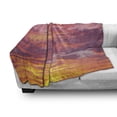 thumbnail image 3 of Sky Soft Flannel Fleece Blanket, Sunset Photography with Clouded Weather Tropical Scenic Hawaii Tranquility, Cozy Plush for Indoor and Outdoor Use, 70" x 90", Coral Dried Rose Orange, by Ambesonne, 3 of 6