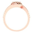thumbnail image 4 of 0.45 ct Brilliant Round Cut Champagne 18K Rose Gold Solitaire with Accents Engagement Bridal Wedding Ring Band Set size 5.25, 4 of 7