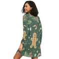thumbnail image 2 of FORMRS Womens Long Sleeve Nightgowns Crew Neck Sleep Shirt Soft Pajamas Sizes S-3XL, Christmas Gingerbread, 2 of 8