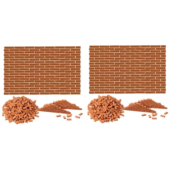 700 Pcs Mini Briques pour Aménagement Paysager Briques Miniatures Mur de Briques Petites Briques pour Pièces de Jardin, Échelle 1/35