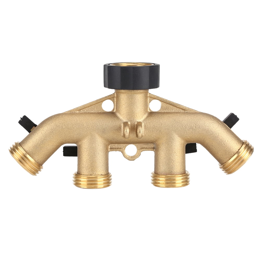 Kritne Hose Pipe Splitter, 3/4 Inch Brass 4 Way Hose Pipe Splitter