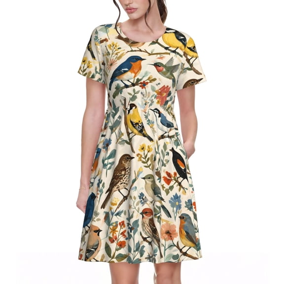 Songbird Garden Dresses Short Sleeve Nightdresses for Women