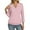 Pink #042, variant on Womens Casual 3/4 Sleeve Shirts V Neck Banded Bottom Tops Dressy Summer Spring Blouse Dark Gray XL