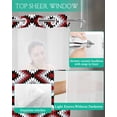 thumbnail image 4 of No Hook Shower Curtain with Snap in Liner, Boho Moroccan Red Black and White Geometric Hotel Shower Curtains for Bathroom, Washable Shower Curtain Liner Set with Mesh Top Window, 36"x72", 4 of 6