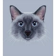 thumbnail image 3 of Ambesonne Animal Duvet Cover Sets, Siamese Cat Portrait, 2-Queen, White Sky Blue and Grey, 3 of 3