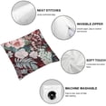 thumbnail image 6 of BANET Pillow Cases Set of 2 Twin Red Bedding Shabby Pink Rose Elegant Peony Bedding 2Pcs 24x24in, 6 of 7