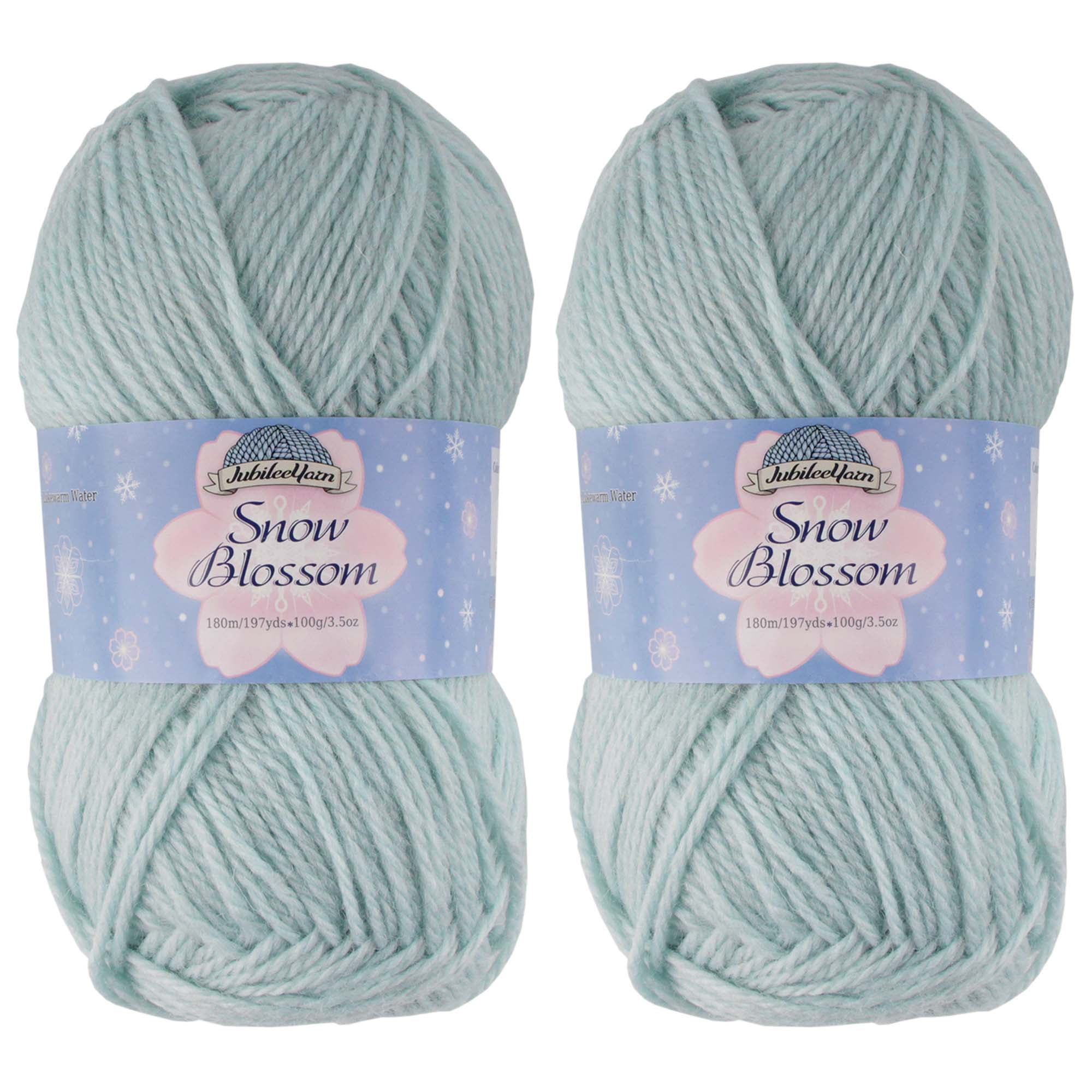 Wool Yarn Worsted Weight - Snow Blossom Yarn - JubileeYarn - Nuetral Tones  - 4 Skeins 