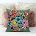 thumbnail image 3 of Amrita Sen Friendship Bouquet Throw Pillow with Removable Cover in Green Red Pink Blue 16x16, 3 of 5