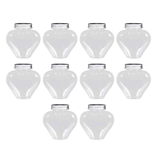 10x Botellas de Jugo Botella de Bebida de San Valentín Contenedor de Bebidas Reutilizable, con Tapas para Barras de Batidos de Té Tienda de Té con Lec tapa con agujero