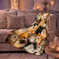 thumbnail image 6 of Many Cat Portraits with Autumn Leaves, Realistic Painterly Style for Cat Lovers, Cozy Orange Gallery Scene, Flannel Blanket for Living Room and Bedroom, Birthday Gift and Cat Home Decor, 6 of 9