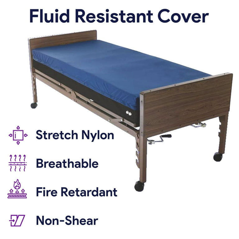 Proheal Self Adjusting Hospital Bed Memory Foam Mattress with Alternating Pressure Air Cells Sloped Heel 39