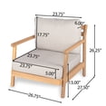 thumbnail image 2 of Acacia Wood Patio Conversation Set with Club Chair and Coffee Table, Water-Resistant Beige Cushions, Teak Finish Outdoor Furniture for Garden or Deck, 2 of 9