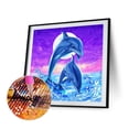 thumbnail image 1 of Cuadros Decorativos Kits de pintura de diamante DIY 5D de delfines saltando artesanías de decoración de pared de taladro redondo completo Ehuebsd embutido en tela, 1 of 8