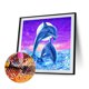 thumbnail image 1 of Cuadros Decorativos Kits de pintura de diamante DIY 5D de delfines saltando artesanías de decoración de pared de taladro redondo completo Tmvgtek embutido en tela, 1 of 8
